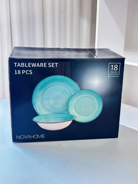 طقم صحون فخار 18 قطعه 