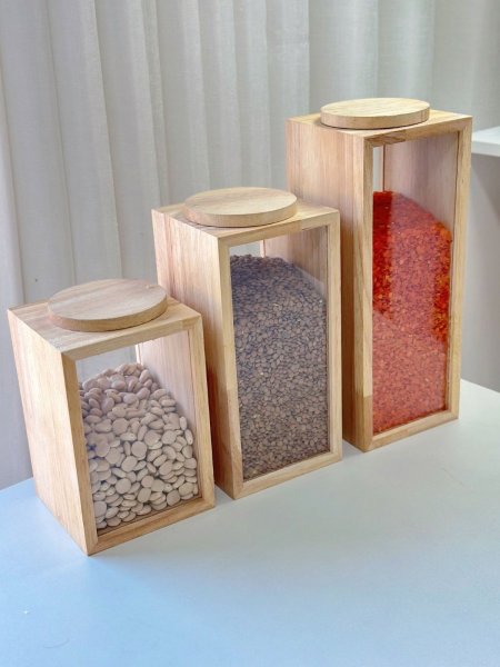 علبه بقوليات بامبو+بلاستيك طويل