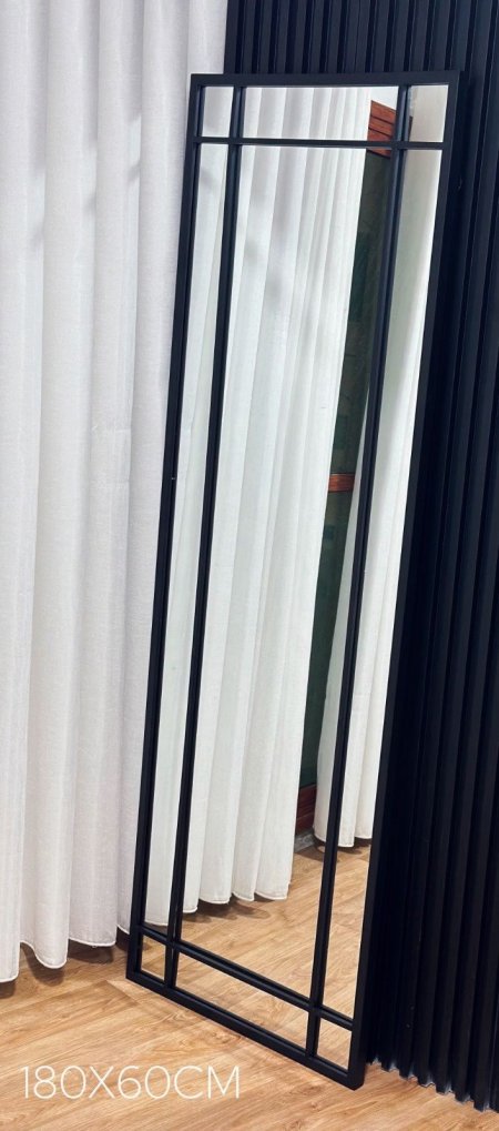 مراه اطار معدن اسود مستطيل 