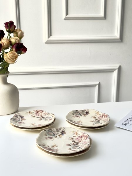 طقم 6 صحون ضيافه مدور انجليزي