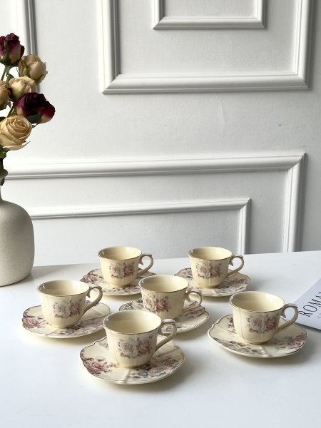 طقم فناجين قهوه 6+6 انجليزي