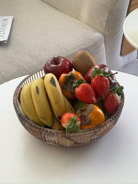 جاط فواكه مدور زجاج