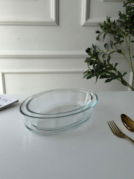 طقم بايركس بيضاوي 2 قطعه