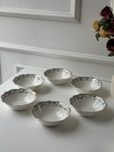 طقم  6 صحون مكسرات نقشه