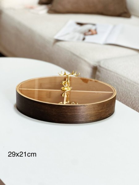 مضيفه بيضاوي /4 خشب محروق 