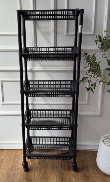 ستاند بلاستيك 5 طبقات متعددة الاستخدام (50*36*123 سم)