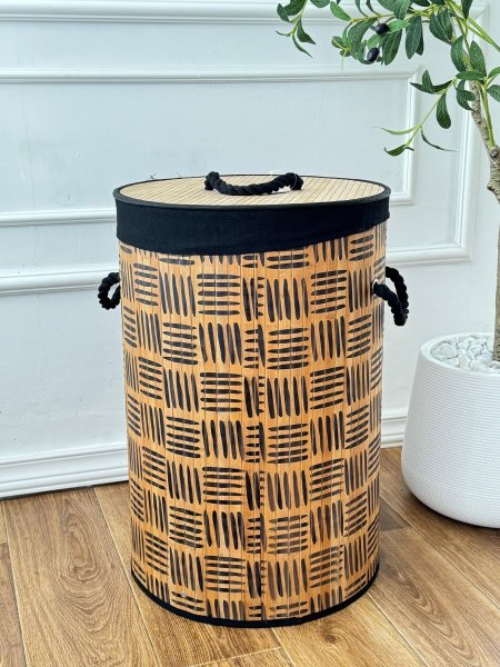 سله غسيل قش مدور  (40*60سم)