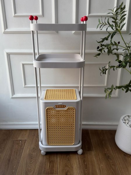 سلة غسيل + 2 رف متعددة الاستخدامات 39*35*118 سم