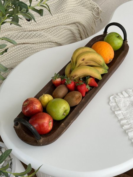 جاط فواكه بامبو مع 2 يد  (63*18سم)