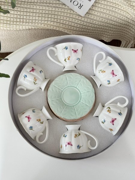 فناجين شاي 6+ 6 بورسلان