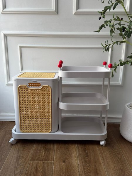 سلة غسيل + 3 رف متعددة الاستخدامات 77*35*65 سم