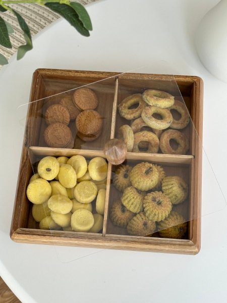 مضيفه خشب بامبو مقطع  (27سم)