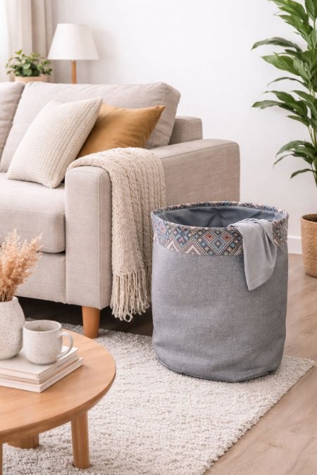 سله غسيل قماش مدور (50*40سم)