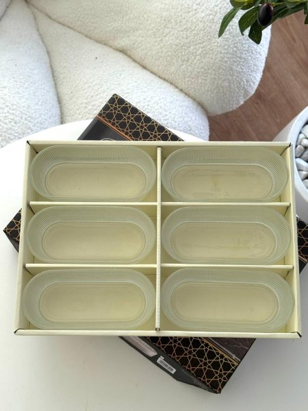 طقم 6 صحون مكسرات شفاف