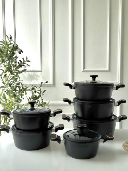 طناجر اليجانت جرانيت اسود مط