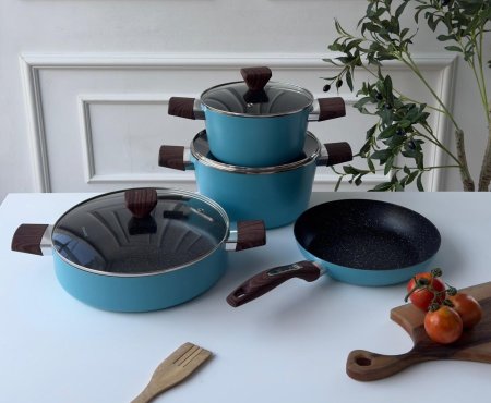 طقم طناجر7قطع تركواز نوفاهوم