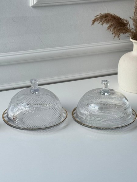 جاط كعك زجاج حز ذهبي