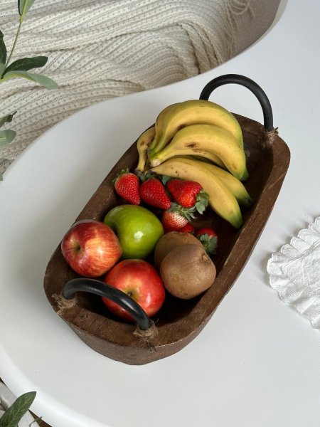 جاط فواكه بامبو مع 2 يد  (40*25سم)