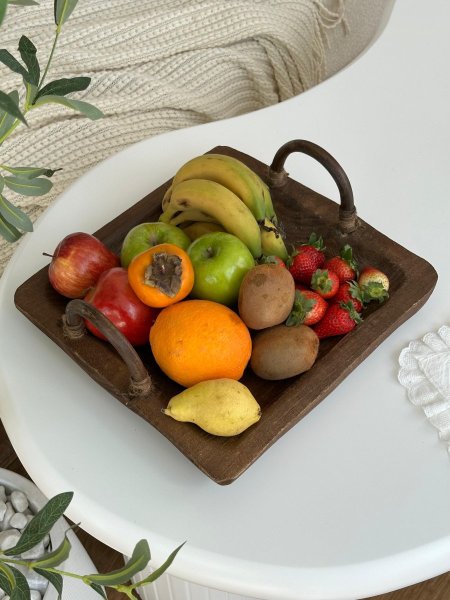 جاط فواكه بامبو مع 2 يد  (34*32سم)