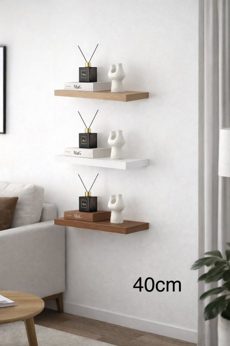رف ديكور خشب ( 40*24 سم )