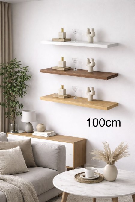 رف ديكور خشب ( 100*24 سم )
