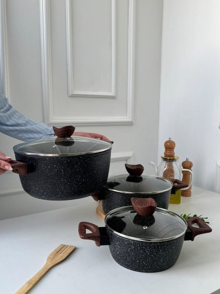 طقم طناجر جرانيت3قطع