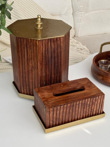 سطل + علبه محارم هندي (26*30+24+14*11سم)