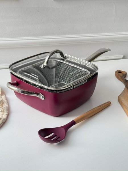 (24 سم)BEST COOKING طنجرة شبس مع مغرفه + مصفاه