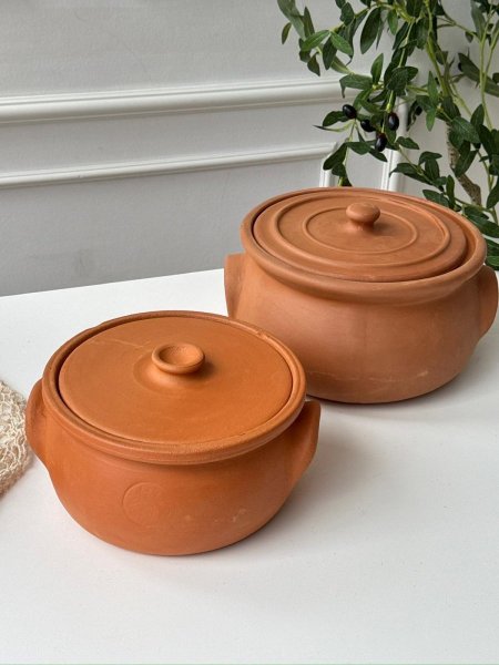 طنجره فخار + 2 يد / قدر تركي