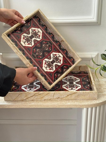 طقم صواني قطعتين (40*27/33*23 سم)