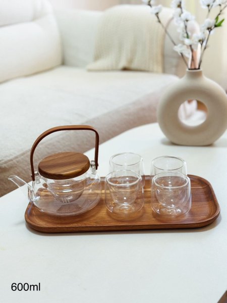 طقم دبل كلاس ابريق+4كاسات+صينيه
