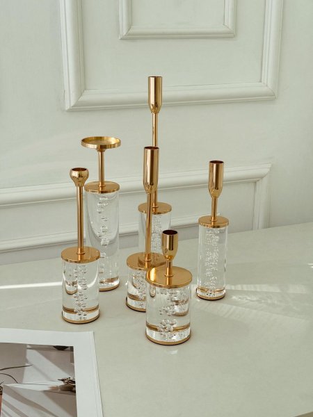 طقم شمعدان 6 قطع كرستال