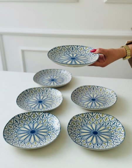 طقم صحون مربع مجور / 6