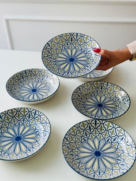 طقم صحون مدور/6 8 انش