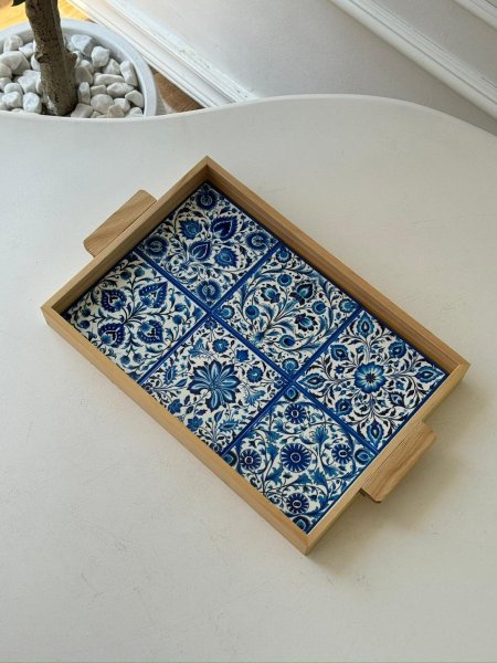 صينيه بامبو مغربي وجه سيراميك(36*22*3.5 سم)