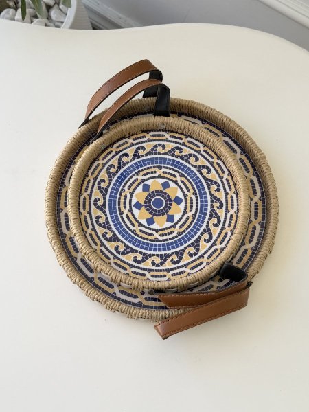 طقم صواني قش مدور  (23 + 30 سم)