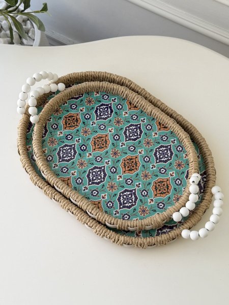 طقم صواني قش بيضاوي (32*24 + 40*28 سم)