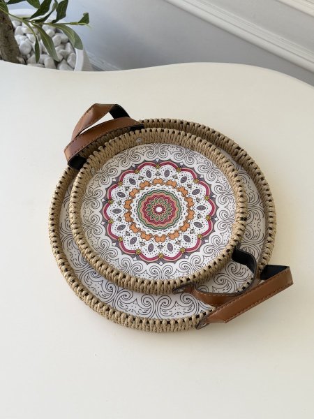 طقم صواني قش مدور  (23 + 30 سم)