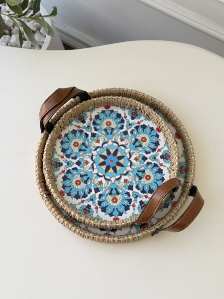 طقم صواني قش مدور  (23 + 30 سم)