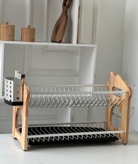 مشك صحون المنيوم+خشب 2طبقه