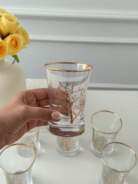 طقم كاسات شراب تركي مشجر /6