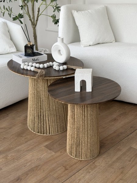 طقم سكملات قش 2 قطعه (46*47سم///56*53سم)