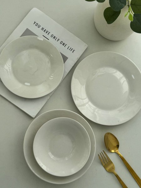 طقم صحون 24 قطعه ابيض