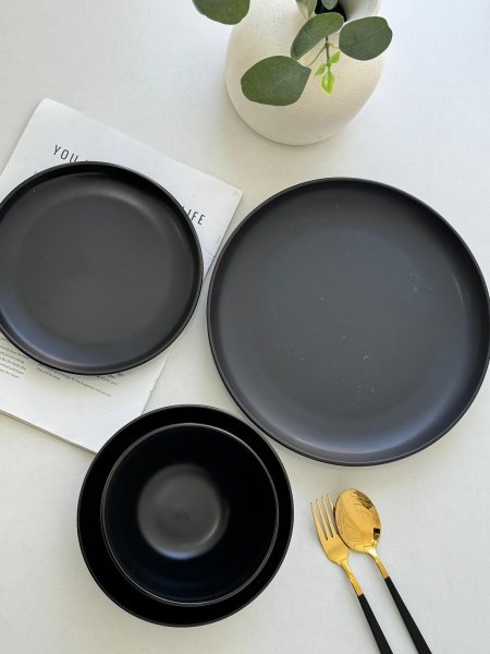 طقم صحون 24قطعه اسود