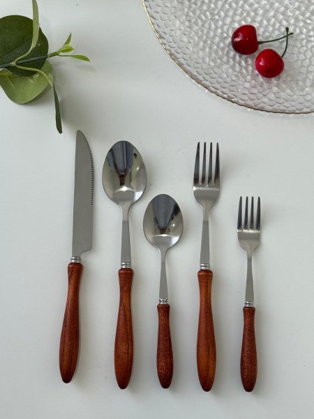 معالق+شوك+سكاكين يد بامبو/6