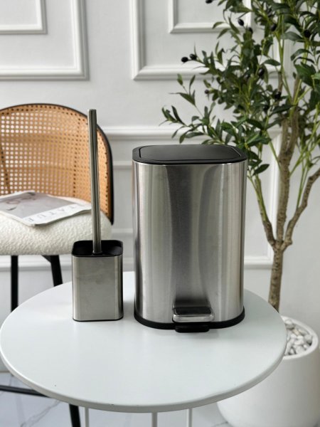 طقم سطل 5 لتر ستيل مربع + فرشاه