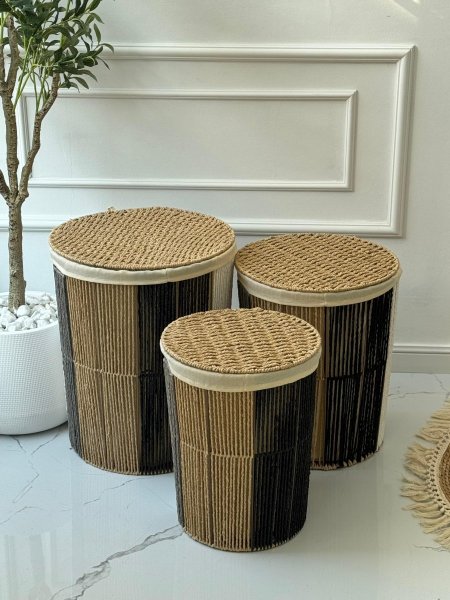 طقم سلال غسيل قش/3