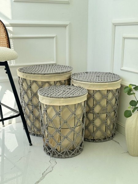 طقم سلال غسيل قش/3