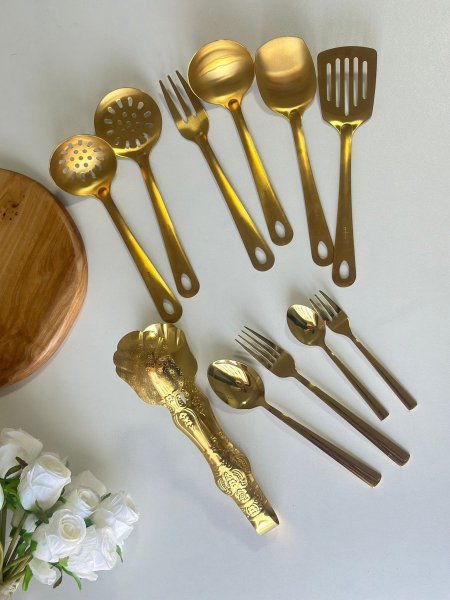 مغارف ستيل ذهبي