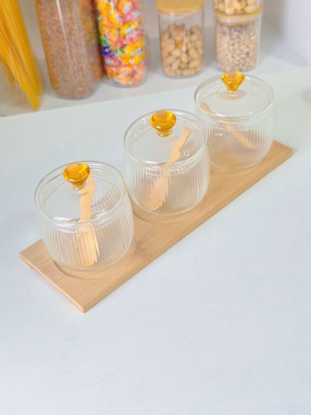 3 سكريات + معالق + ستاند